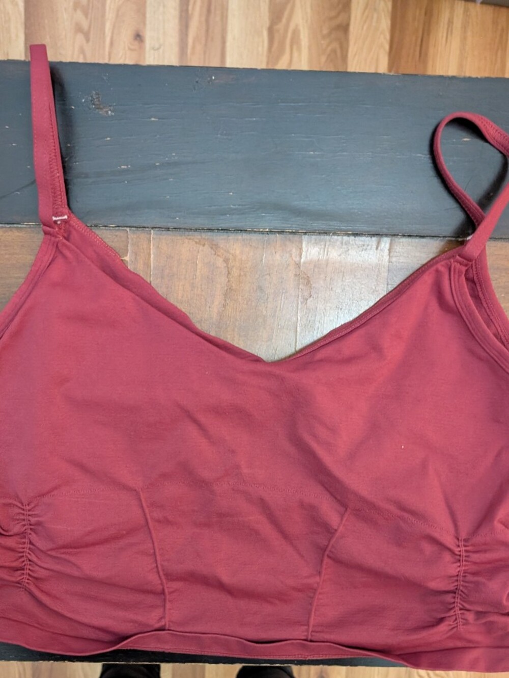 Free People Ribbed Maroon Bralette Size XL